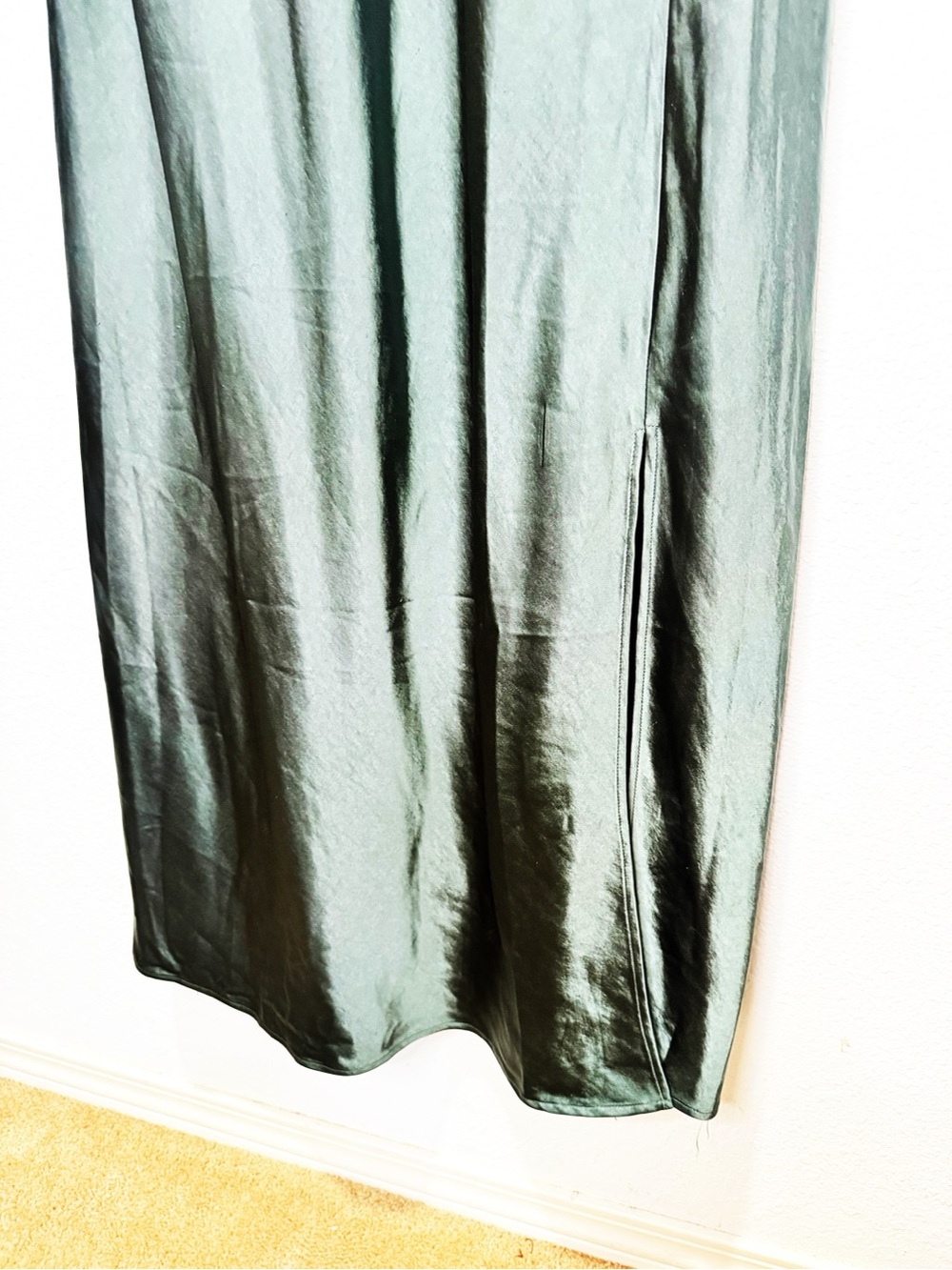 Soma Weekend Shiny Satin Maxi Dress Lounge Slit - Picture 5 of 6